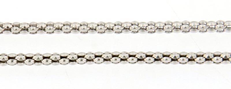 Collana in oro bianco 750\1000  maglia cobra cm 40