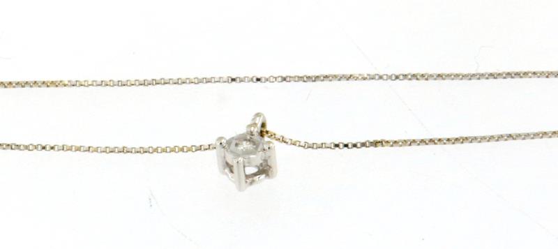 Collana in oro bianco 750\1000 punto luce cm 42