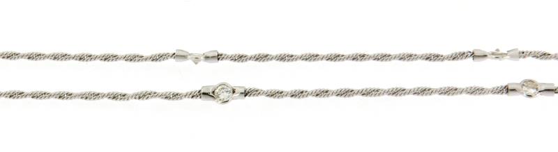 Collana in oro bianco750\1000 con zirconi cm 37