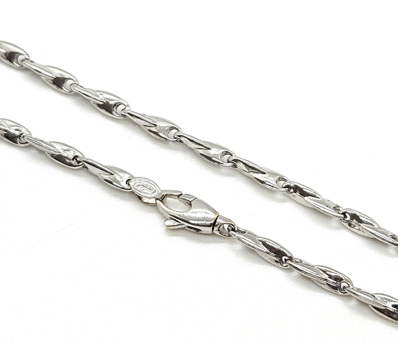  collana  oro bianco 750/1000 maglia a elementi cm 51
