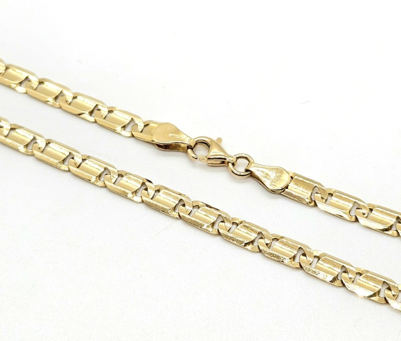 Collana oro giallo 750/1000  maglia piatta occhio di pernice cm 59