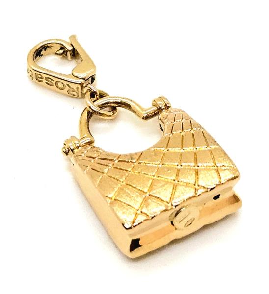 Rosato - ciondolo -  oro giallo 750/1000 mod. borsetta pitonata 