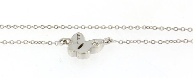  salvini gioielli collana in oro bianco 750\1000  farfalla con diamantino cm 40