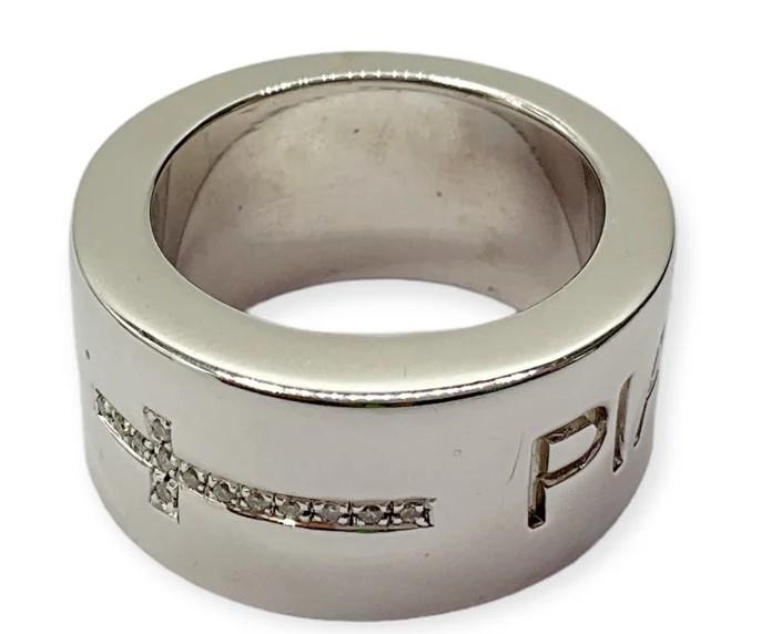 Anello argento 925/1000 pianegonda con croce di diamantini mis 15