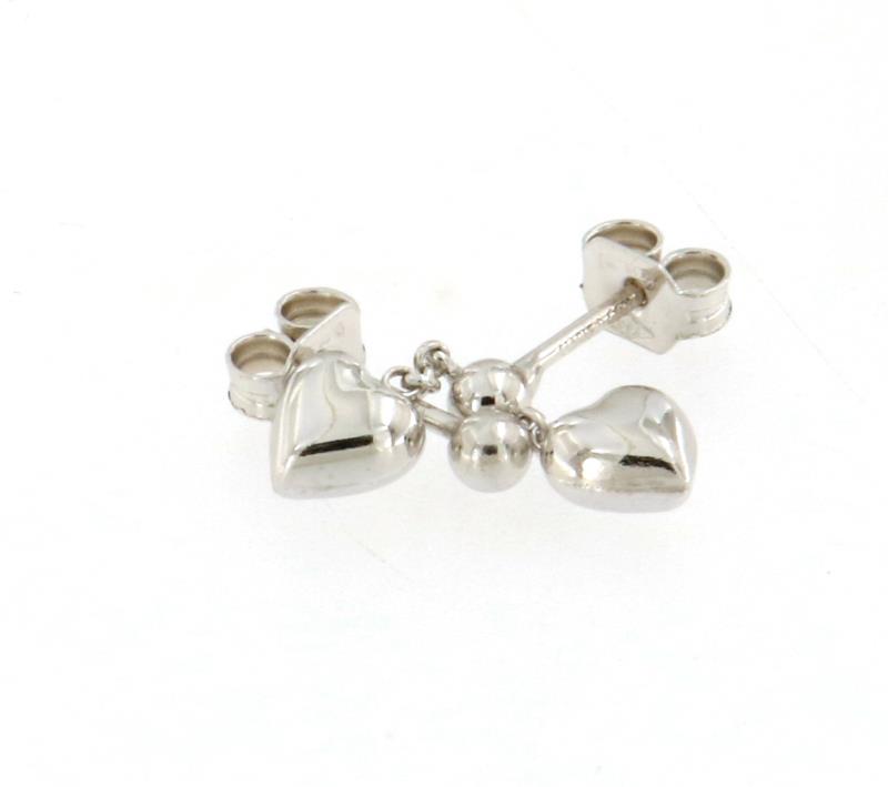 Coppia di orecchini in oro bianco 750\1000   cuore