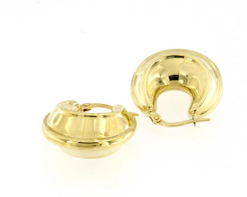 Coppia di orecchini in oro giallo 750\1000 semicerchi bombati
