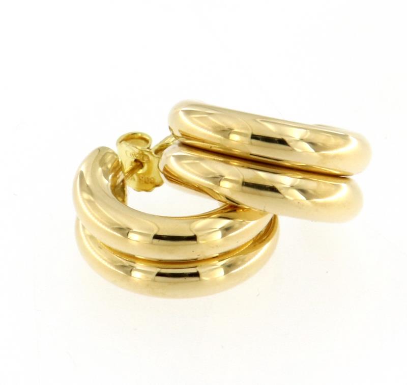 Coppia di orecchini in oro giallo 750\1000 semicerchi
