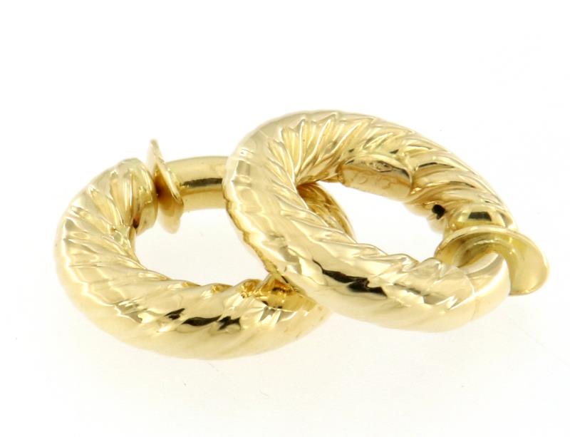 Coppia di orecchini oro giallo 750/1000 cerchi (chiusura a pressione)
