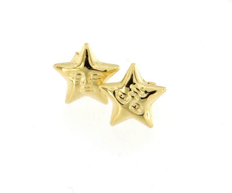 Coppia di orecchini oro giallo 750\1000 stelle