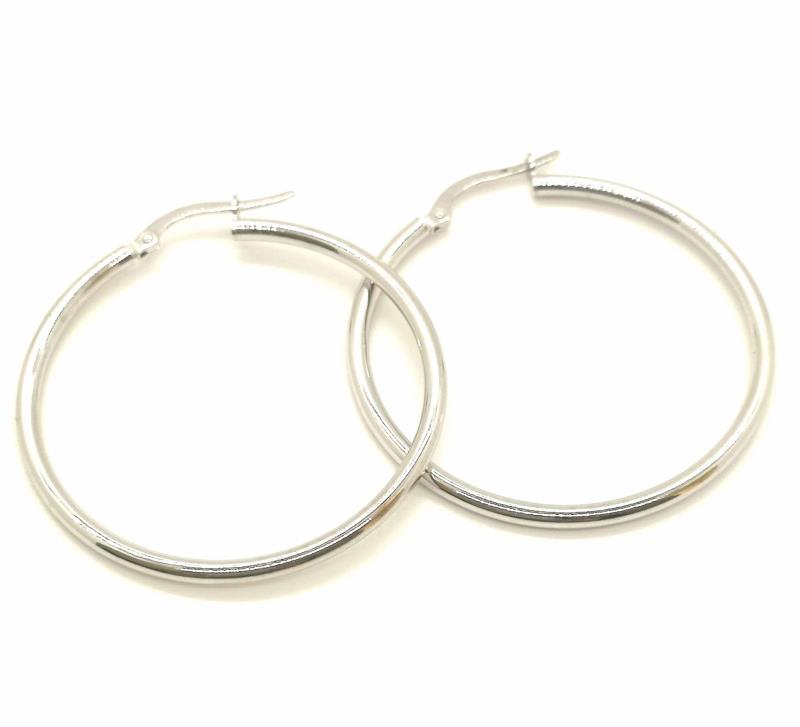 Coppia orecchini oro bianco 750/1000 cerchio 