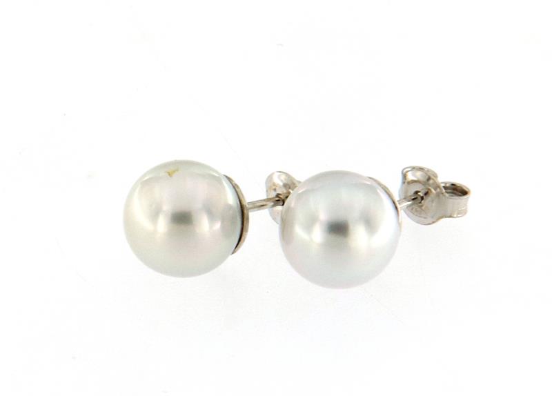 Coppia orecchini oro bianco 750/1000 perla