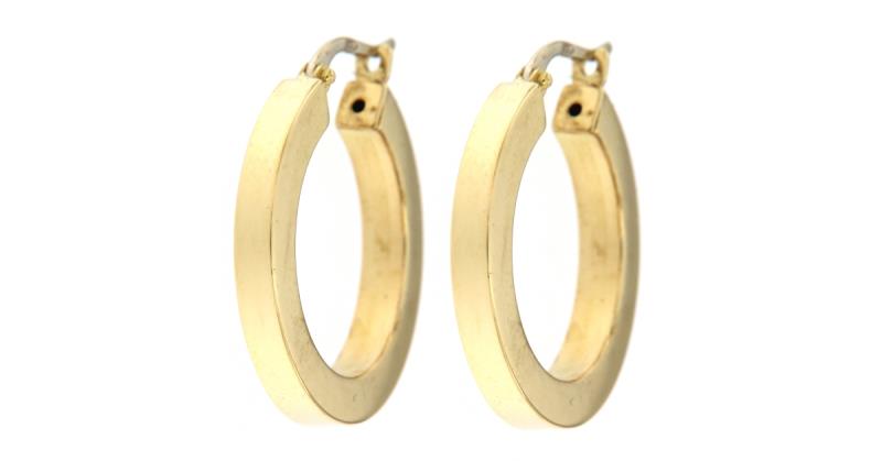 Orecchini in oro g 750/1000 cerchio medio squadrato cm 2,3 x 2,1 cm